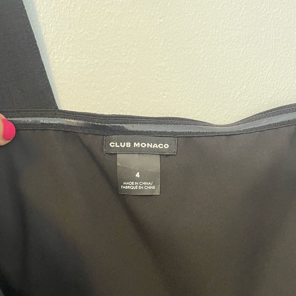 NWOT Club Monaco One Shoulder Wrap Jaspers Dress in Black - Size 4 - Picture 9 of 9